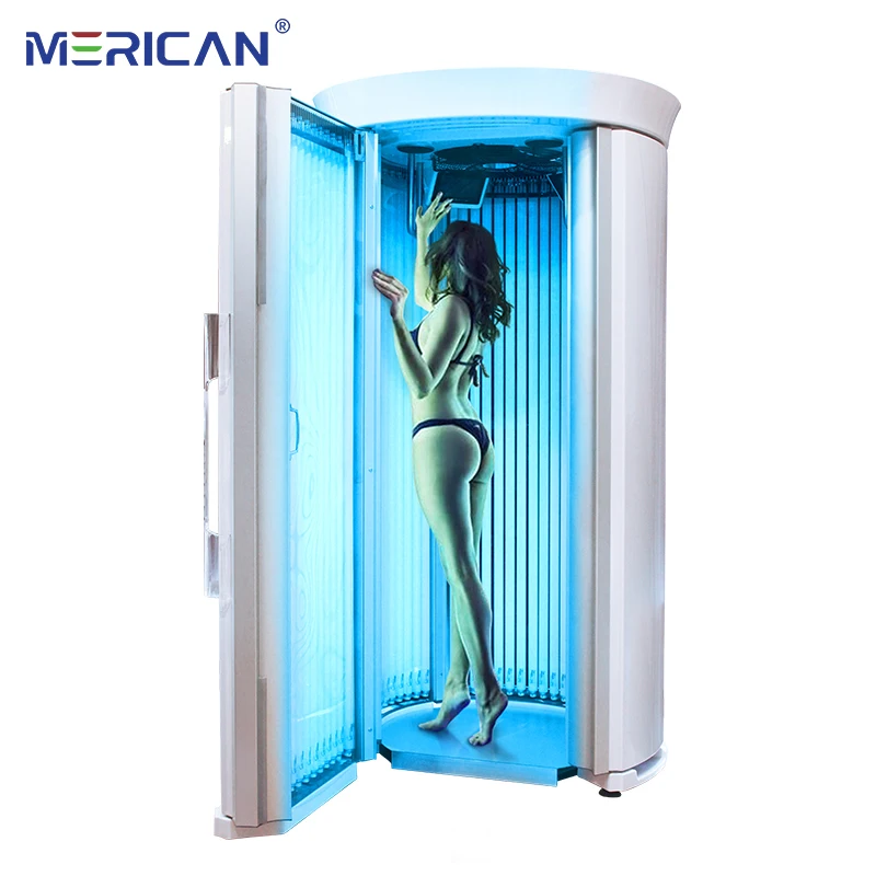 Best Selling Stand up Tanning Bed F10 UVB Solarium 52 Tubes EU 0.3 Compliant Sunbed for Sale