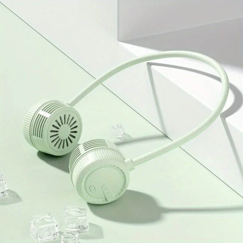 تصميم يمكن ارتداؤه بدون استخدام اليدين، مروحة رقبة محمولة بشحن USB مع تبديد قوي للحرارة، مناسبة للاستخدام الداخلي والخارجي