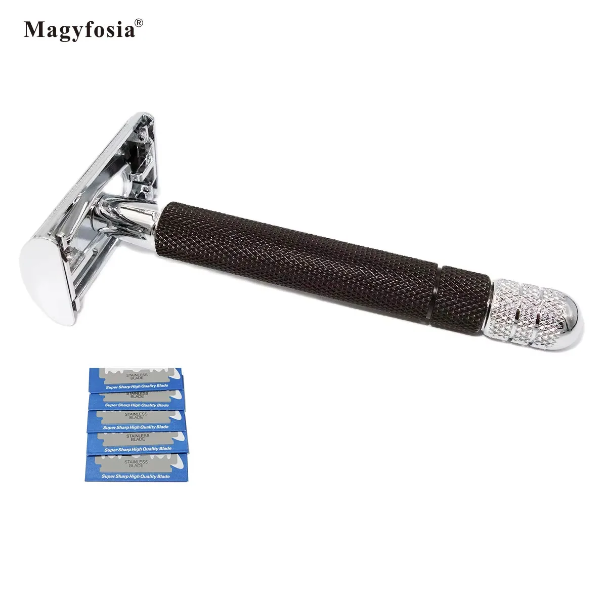 Magyfosia Professional Double Edge Barber Safety Razor for Men Butterfly Open Shaving Machine Accessories