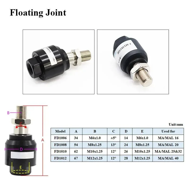 HLH MA MAL Pneumatic Cylinder Accessories LB/SDB/Y/I/FA/FD/F/U/Nut/Y-Clip-on Joint Fitting Mounting Bracket For 16 20 25 32 40mm