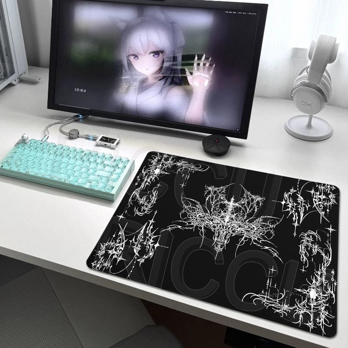 Gothic Symbol Black Desk Mat Cool Goth Sword Art Small Mousepad Rubber Anti-slip Tablepad PC Accessories Gaming Keyboard Micepad