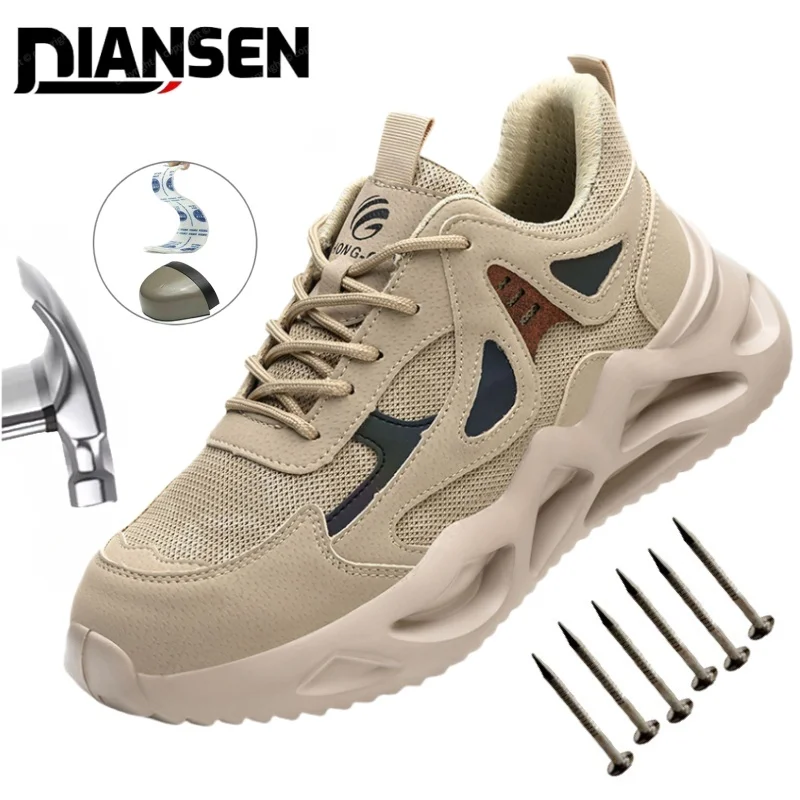 

Work Safety Shoes For Men Lightweight Protective Work Sneakers Men Shoes Breathable Anti-Puncture Work Shoes Womens Safety Shoes