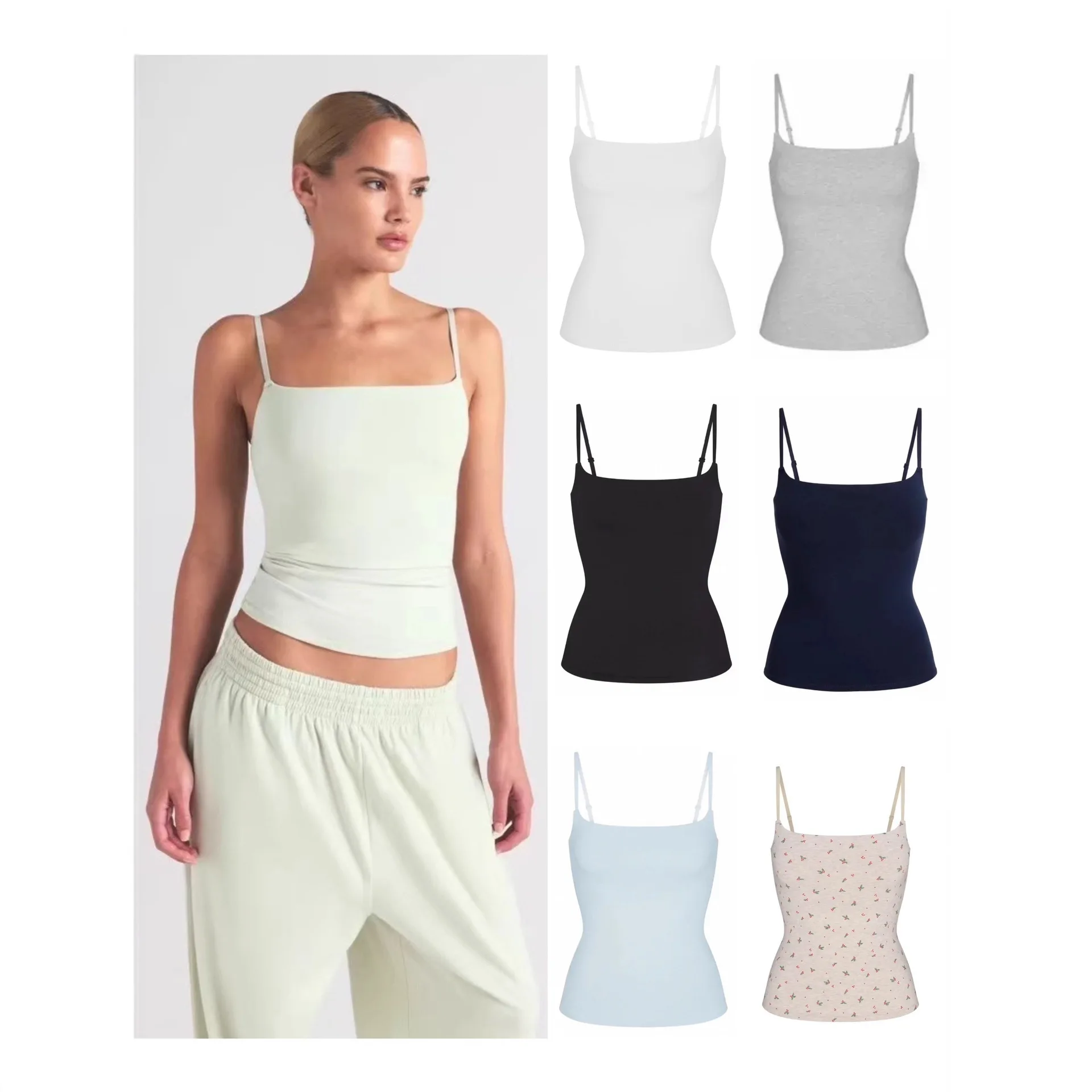 

Хлопковый трикотажный укороченный топ Kardaian с эластичными бретелями, повседневное нижнее белье, базовый слой, из полиэфирного волокна, для повседневной носки