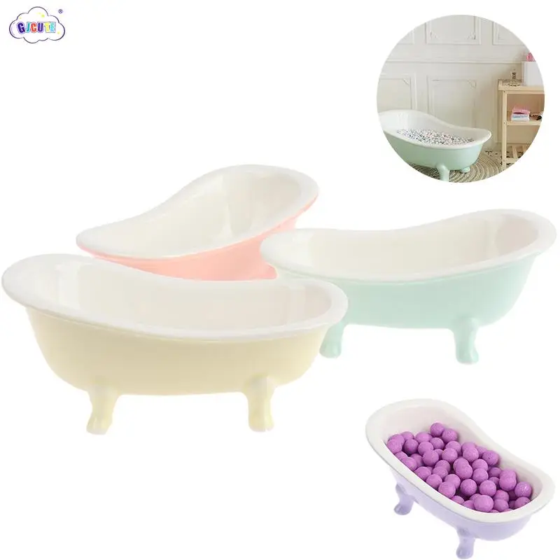 1pcs 1:12 Scale Dollhouse Porcelain Bath Tub Miniature Bathroom Bathtub Furniture Decoration Accessory