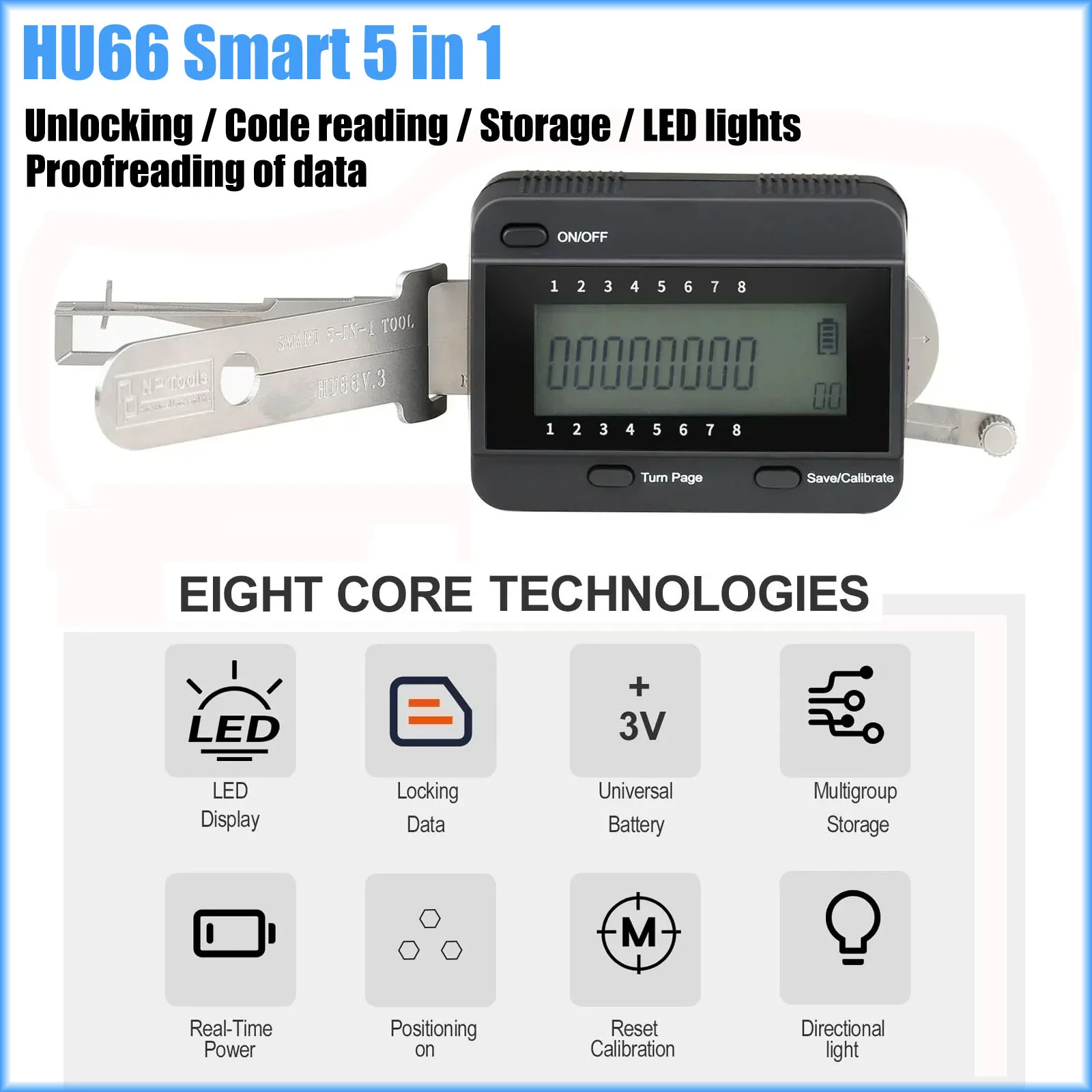 Tool Keys NP Tools HU66 Smart 5 in 1 V3 Key Tool for Audi VW Auto Magic Tool Locksmith Turbo Decoder Auto Door Lock Repair Tools