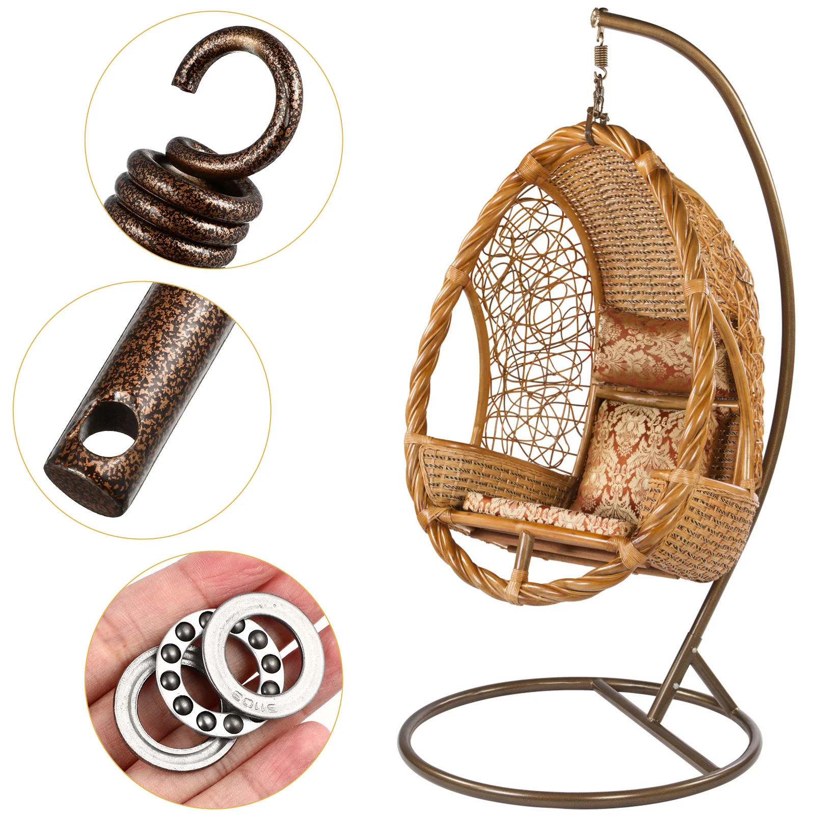 Stainless Steel Spring Hook Hammock Parts Replacement Swing Carabiner Hardware Set Outdoor Furniture Hanging Chair