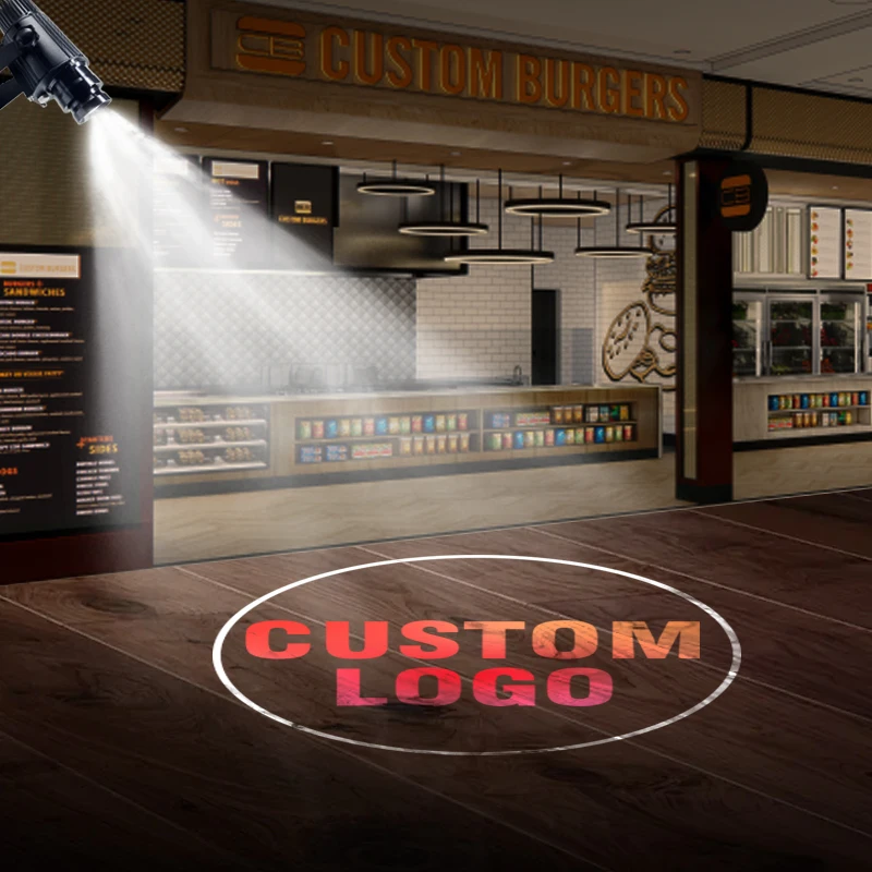 

60W Custom Logo Advertising Lights Retail Rotating Static Signage Indoor And Outdoor Led Projector With Remote