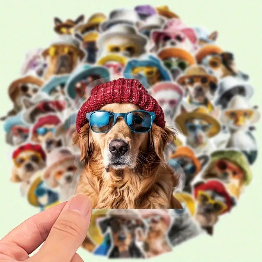 

50 cute dog stickers, fun and creative aesthetic stickers that are perfect for party giveaways, rewards, and holiday gifts