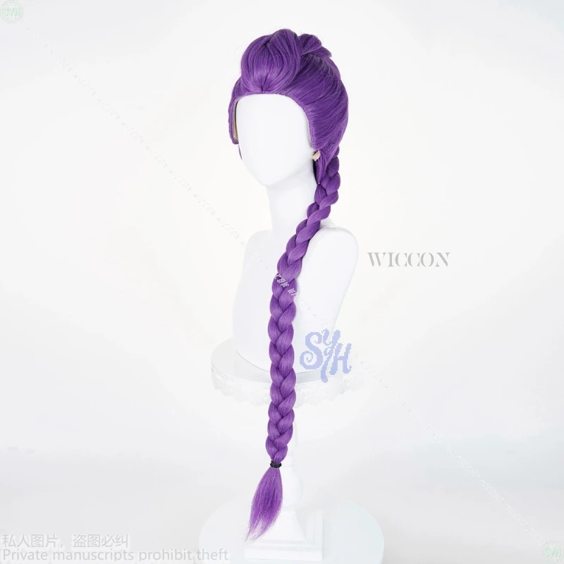 Anime Movie Kpop Demon Huntrix Cosplay Rumi Wigs Ponytail 105cm Long Purple Jirai Kei Girls Korea Idol Heat Wig 코스프레 Halloween