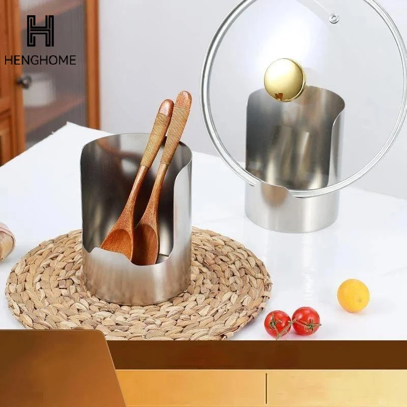 Stable Stainless Steel Spoon Holder Easy To Clean Stainless Steel Spatula Holder Heat-Resistant Soup Spoon Rack Dinning Table