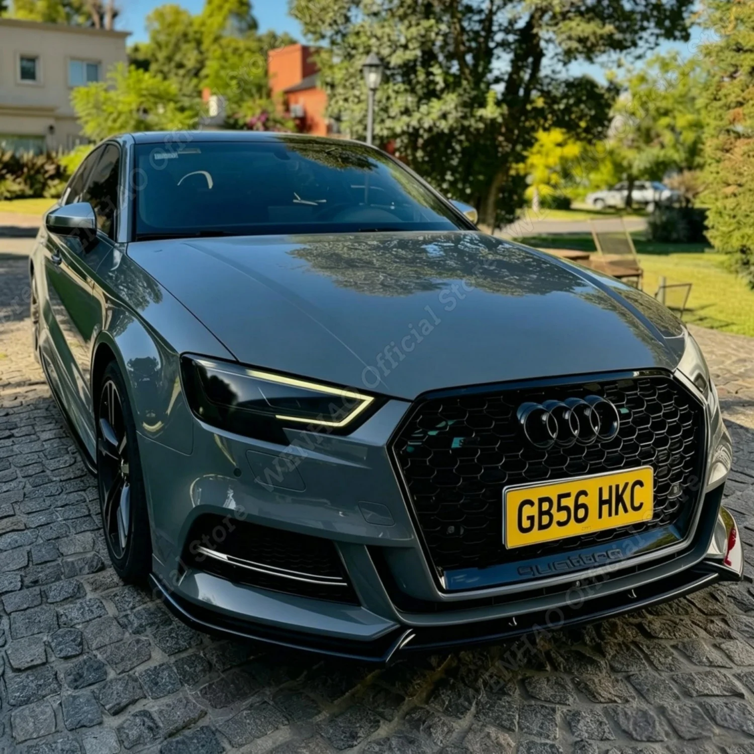 Max Style Gloss Black Front Bumper Lip Spoiler Splitter Diffuser For Audi S3 A3 8V S-line Sportback 2017-2020 Facelift Tuning