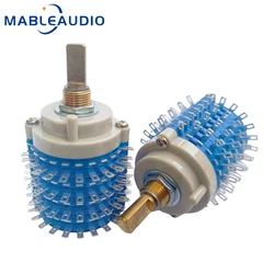 1PCS Solid Copper Handle kxm-2-15 Common Foot Sealed Rotary Band Switch,4 Layer,23 Gears,4 or 8 Knives, Shaft Length 20mm