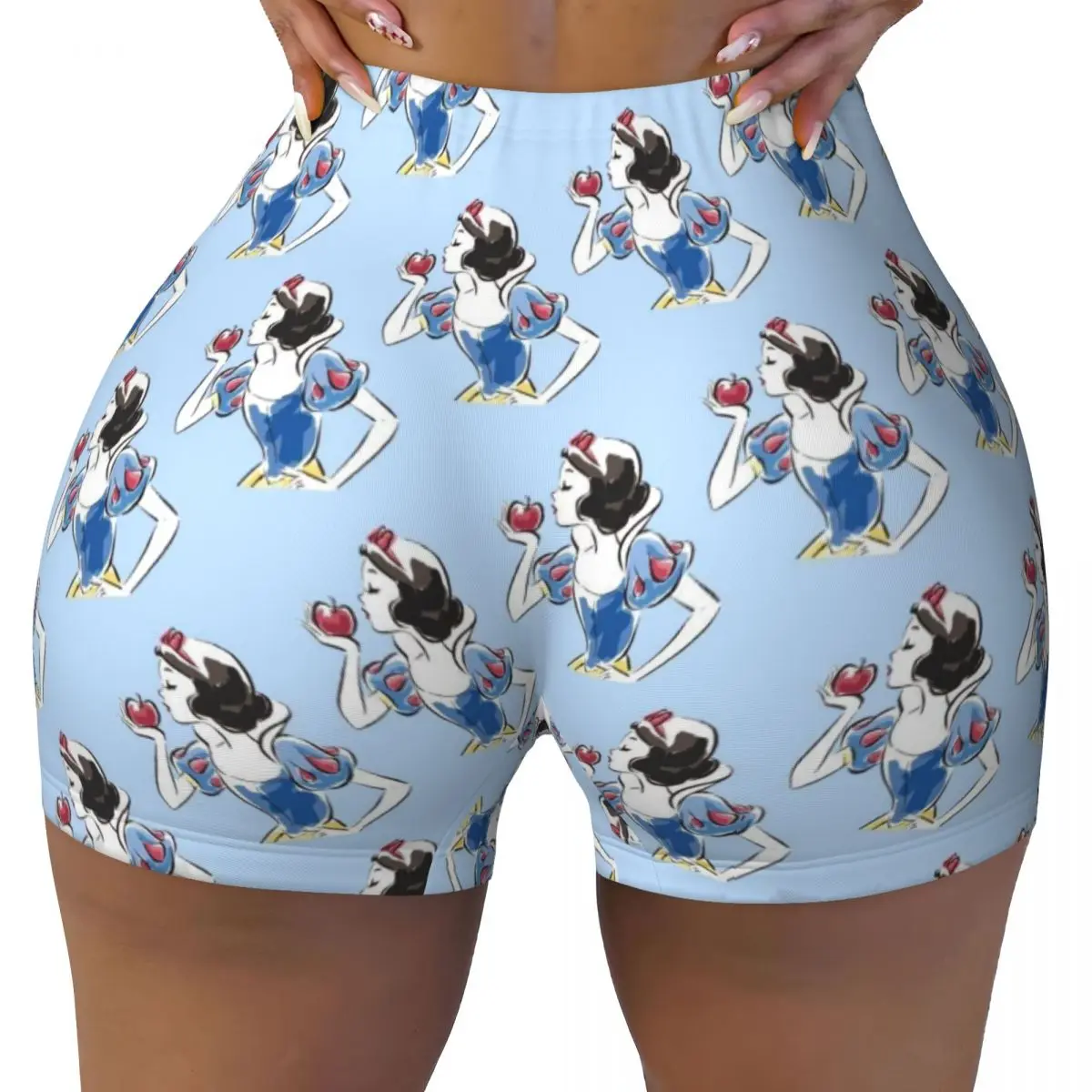 

Custom Snow White And The Seven Dwarfs Running Volleyball Gym Shorts Women's Film Athletic Workout Yoga Shorts