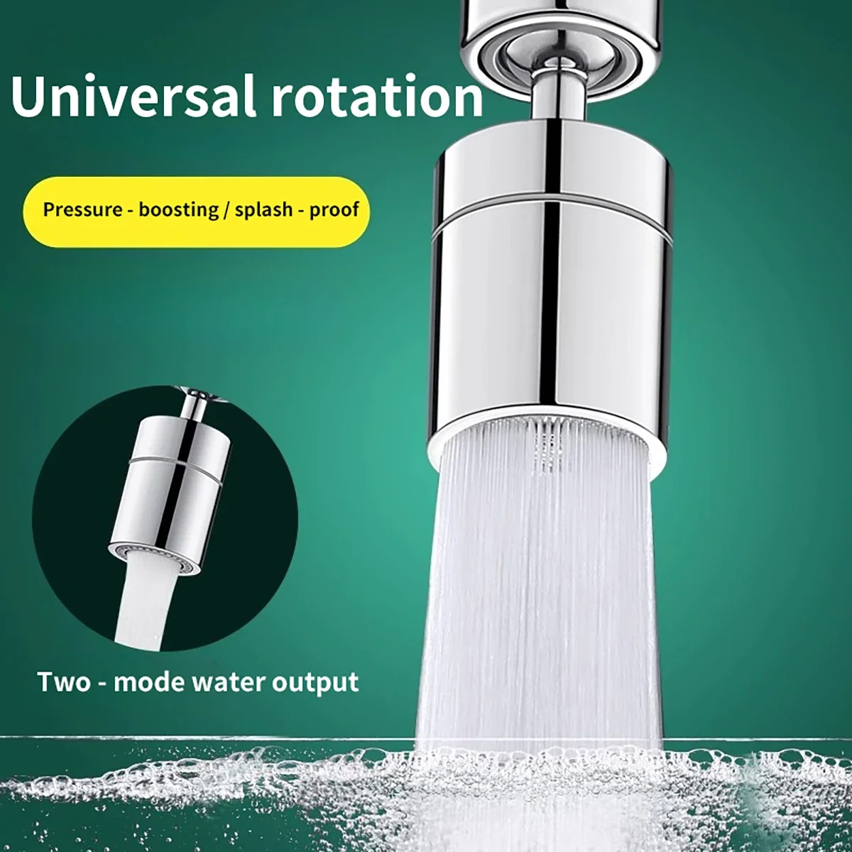 360 °   الروتاري صنبور المطبخ رذاذ رئيس تصفية مغسلة سبلاش برهان محول 2 وضع قابل للتعديل بالوعة المطبخ صنبور مهوية