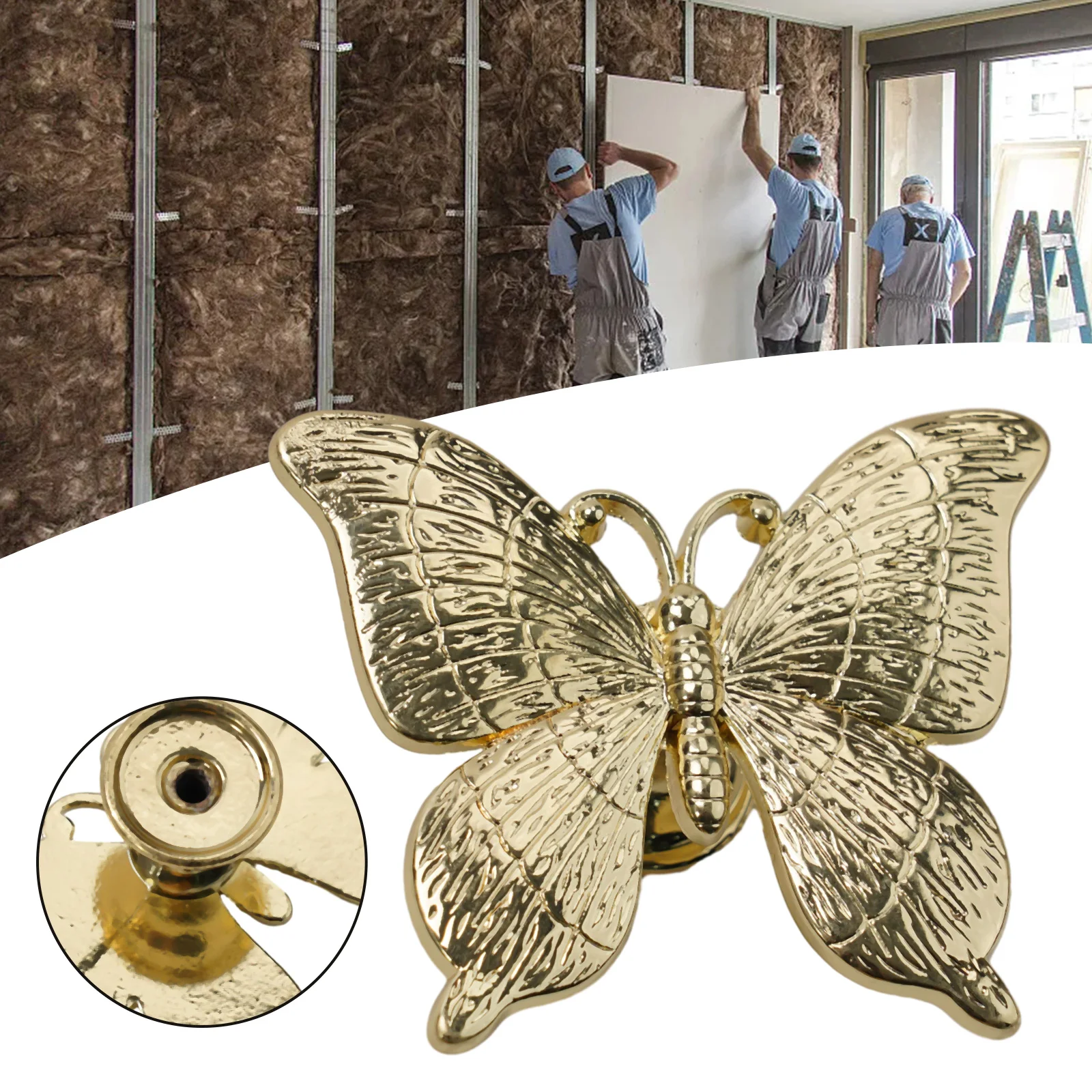 More Refined Cabinets Handle Furniture Handle Corrosion-resistant Door Cabinets Knobs Multi-layer Zinc Alloy Butterfly Shape