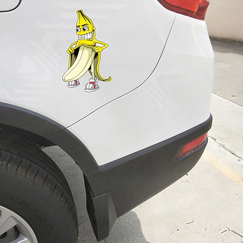 Creative Banana Flasher Vinyl Car Sticker Funny Waterproof Bumper Motorcycle Laptop Car Window Decal Cartoon Car Decoration