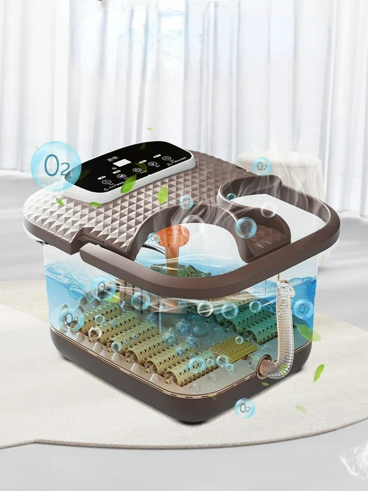 Luxurious Bubble Roller Foot Bath: Fancy Spray Fumigation, Multifunctional Heating Massager for Soothing Soak, Foot Spa