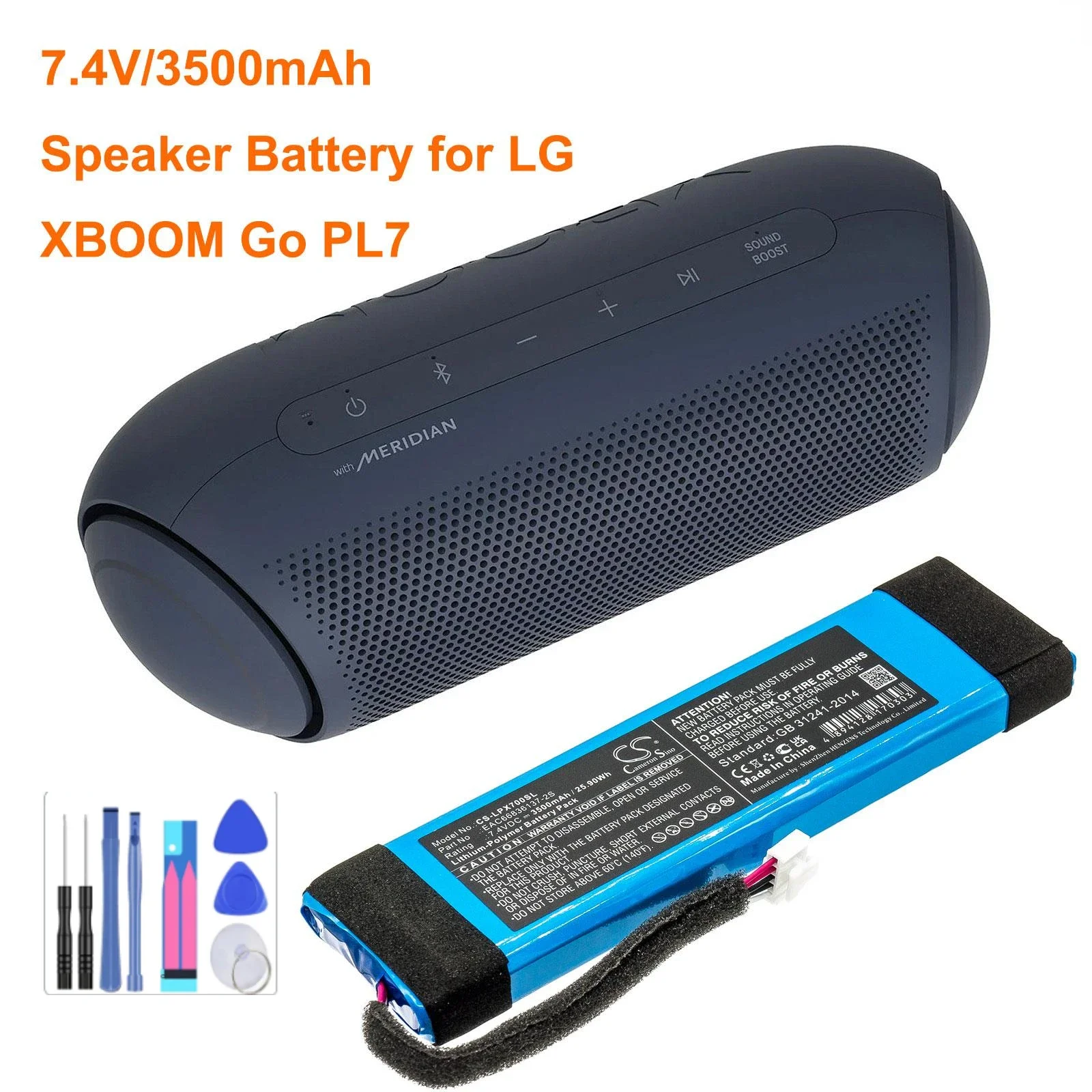 

Speaker Battery EAC66836137-2S for LG XBOOM Go PL7 3500mAh / 25.90Wh