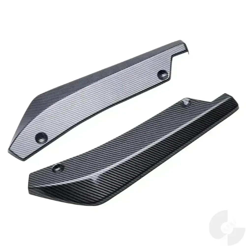 Universal Car Rear Corner Black and Carbon Fiber Look Car Accessories Rear Bumper Split Side Spoiler Canards