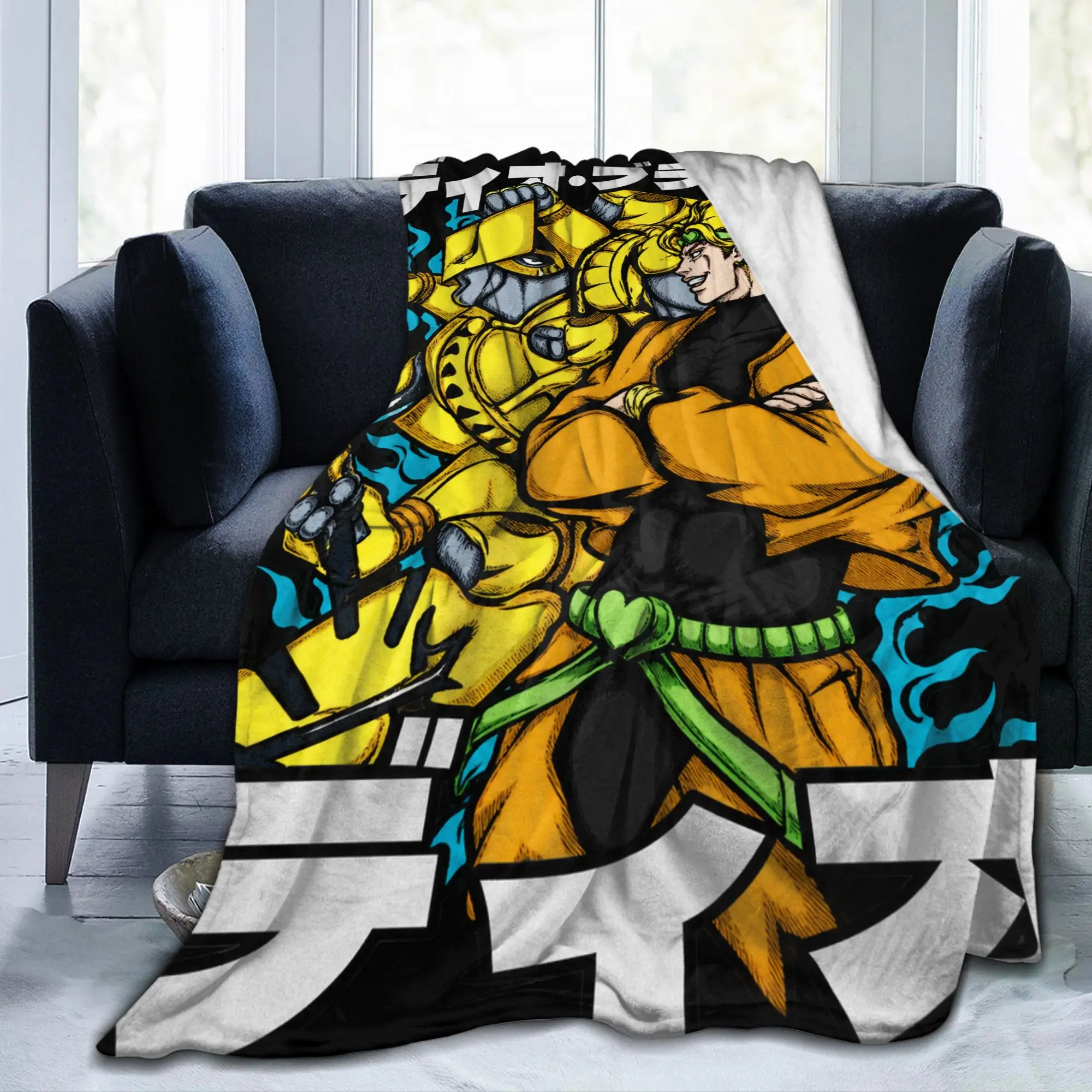 Jojo's Bizarre Adventure Dio Brando Villain Blanket Quality Super Warm  Bedding Throws Winter Travel Bedroom Fluffy Bedspread