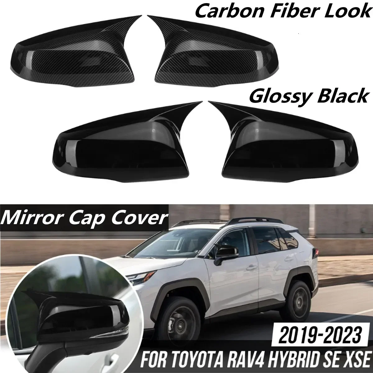 Pair Side Wing Mirror Cap Cover For Toyota RAV4 XA50 XLE SE XSE Adventure Limited Hybrid 2019-2022 Rearview Mirror Cover Cap