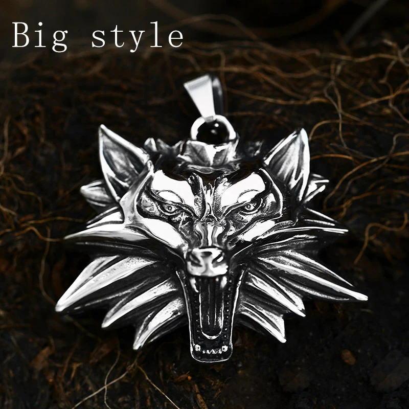 BEIER 2023 New Updated Design Stainless Steel Big Shape Wolf Pendant Heavy Pendant For Men Games Movie Jewelry Cool Accessories