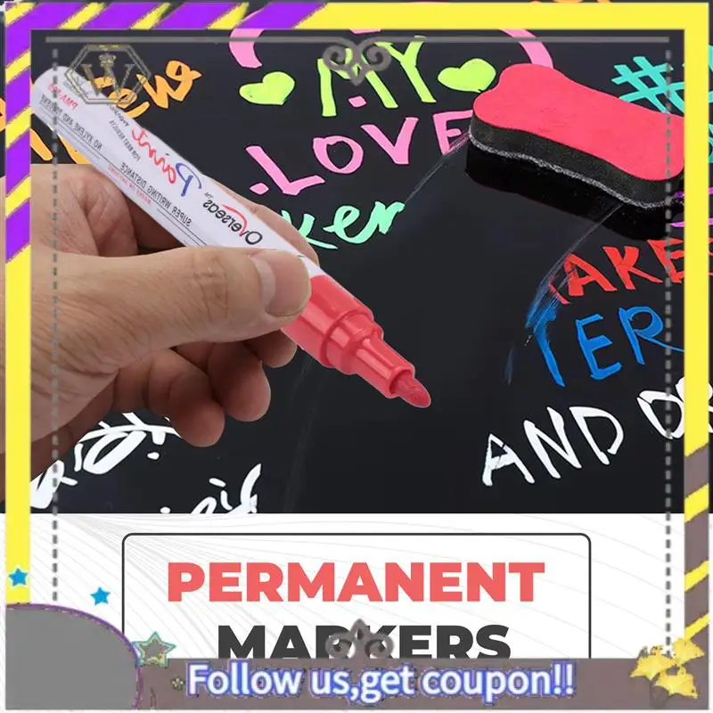 

New Paint Marker Pens - 5 Colors Permanent Oil Based Paint Markers, Medium Tip, Quick Dry And Waterproof Marker
