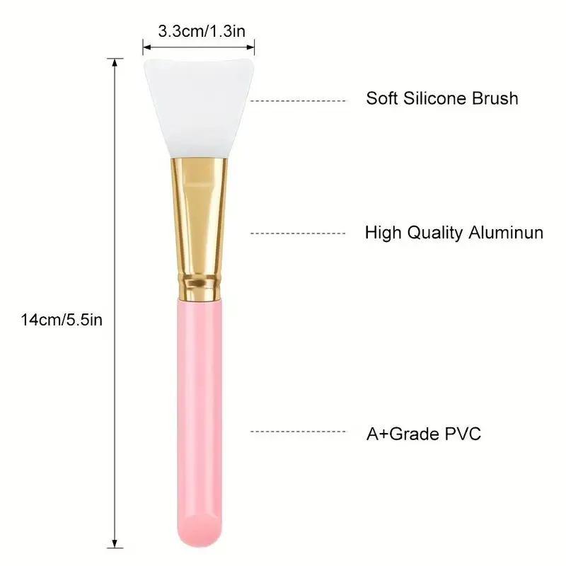 Applicateur de brosse pour masque facial en Silicone à double extrémité, outil de nettoyage et de mélange pour le nettoyage en profondeur, l'application et l'exfoliation des masques 5 pièces