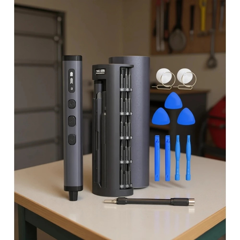 

Компактный перезаряжаемый набор беспроводных отверток 78-в-1 с 5 уровнями крутящего момента, 4 светодиодами и 12 дополнительными инструментами для ремонта электроники