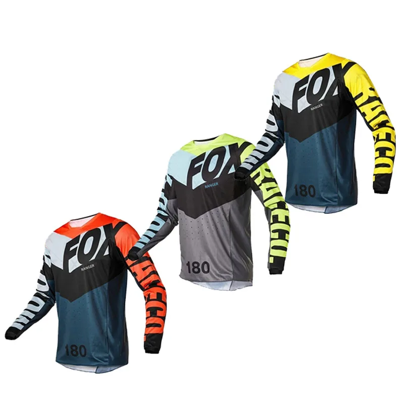 

FOX RANGER Men's Long Sleeve Motocross Cycling Jersey MTB Downhill Mountain Bike MTB Shirts OffroadDH Motorcycle Breathable