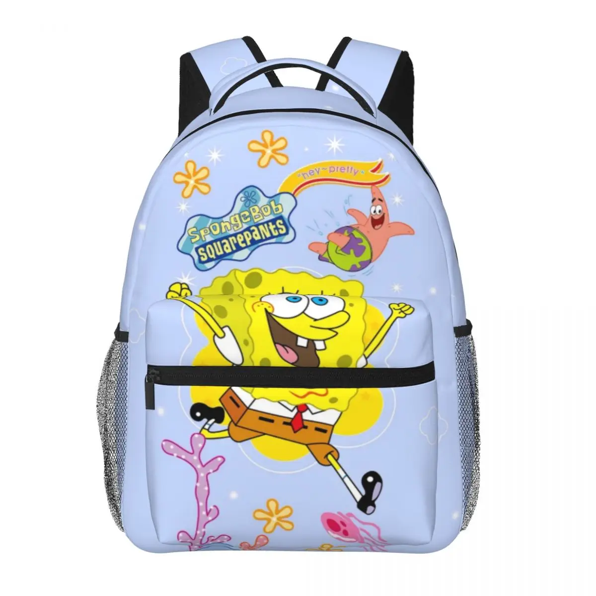 Mochila de Bob Esponja para niñas y niños, mochila de estudiante de gran capacidad, ligera, impermeable, 17 pulgadas