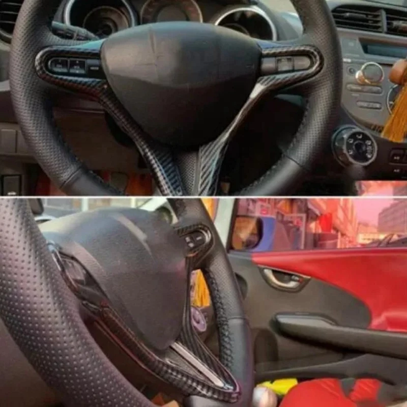 Car Steering Wheel Cover Trim Frame For Honda Civic 8Th FD2 2006-2011 Audio Radio Switch Buttons Cover Parts