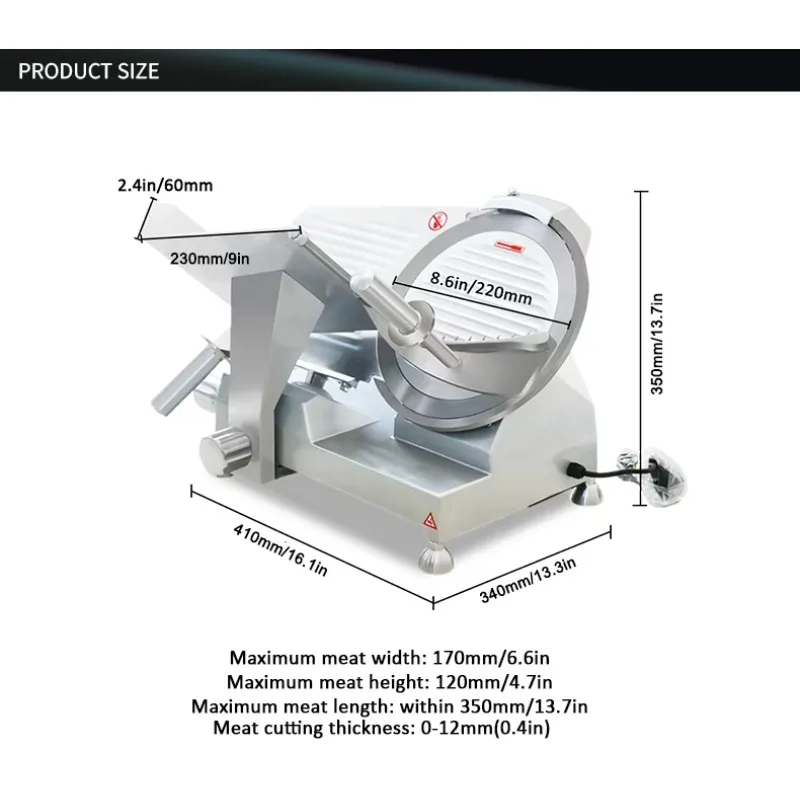 Hot-selling 8-inch food processor commercial multi-purpose  vegetable cutter frozen meat slicer