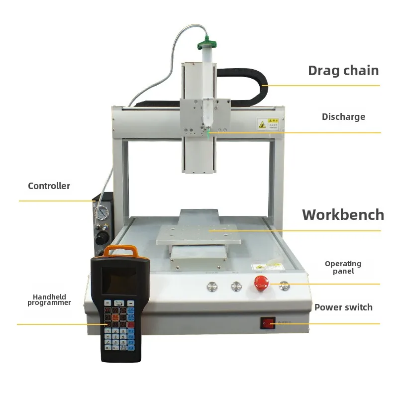 Fully Automatic Flat Desktop Three-Axis Dispensing Machine Single Liquid/Dual Liquid Dispensing Industrial Machinery Equipment