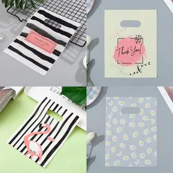 50/100pcs Fashion Thank You Plastic Shopping Gift Bags For Birthday Party Christmas Gift Packaging