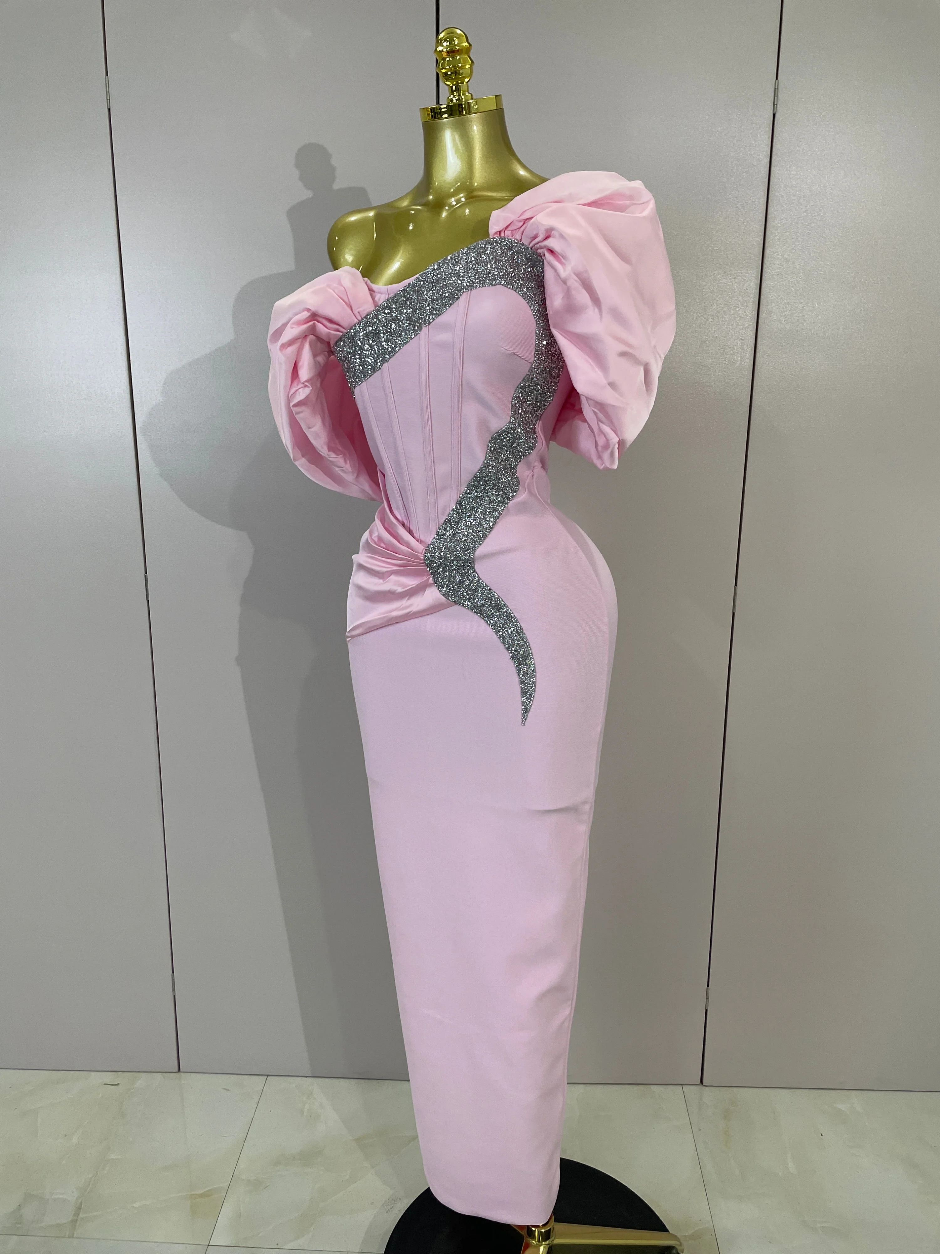 pink bodycon birthday dress Hot Pink Magenta Rhinestone Birthday Dress - Hand Crafted Haute Couture Crystal Embellished Bodice