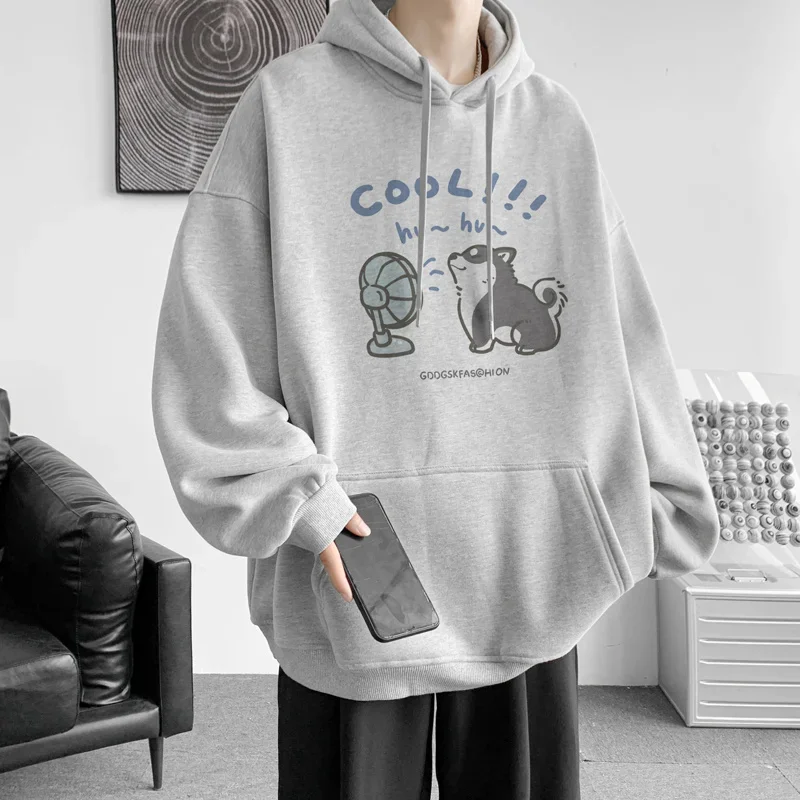 Autumn Anime Cat Graphic Print Men\'s Hoodies Y2K Streetwear Clothes Hip Hop Fashion Hooded Sweatshirts Oversized Pullover Hoody