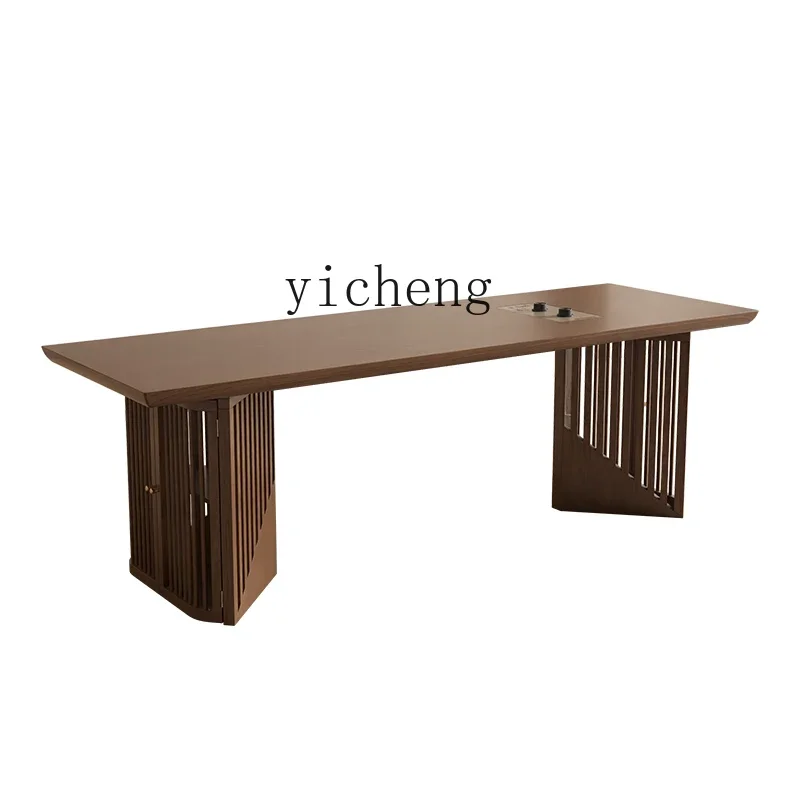 

ZC new Chinese tea table and chair combination office home balcony Kung Fu tea table solid wood tea table integrated