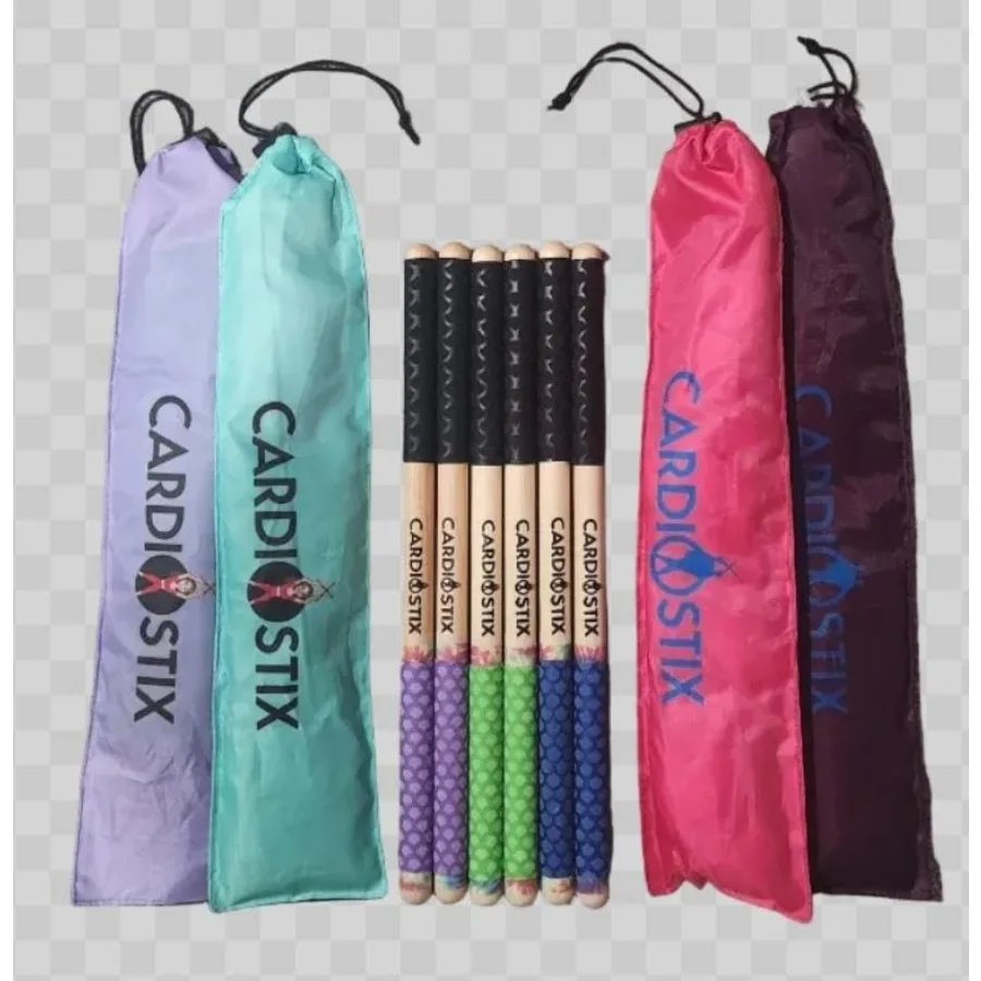 

Кардио-барабанные палочки CardioStix, 8,5 унций в комплекте, 1 ПАРА с сумкой, утяжеленные, с двойным захватом, из премиальной американской древесины гикори, для кардио-тренировок