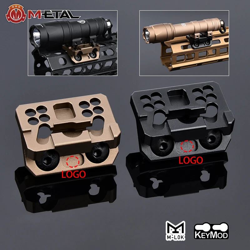 

WADSN Tactical M300/M600/Rein Flashlight Offset Mount Base Metal CNC Flashlight Bracket Fit MLOK Keymod Rail Hunting Accessory