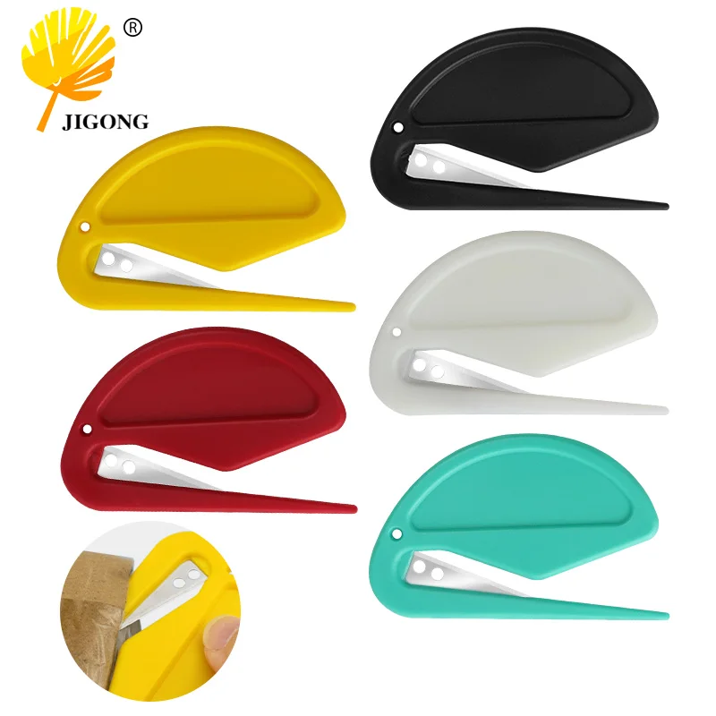 

Plastic Letter Opener Mini Sharp Letter Mail Envelope Security Documents Opener Guarded Cutter Blade Office Equipment