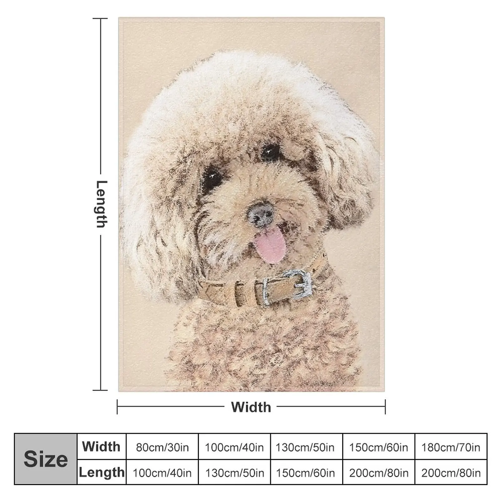 Poodle Toy Miniature Apricot Cream Brown Throw Blanket Soft Plush Plaid blankets and throws Multi-Purpose Blankets