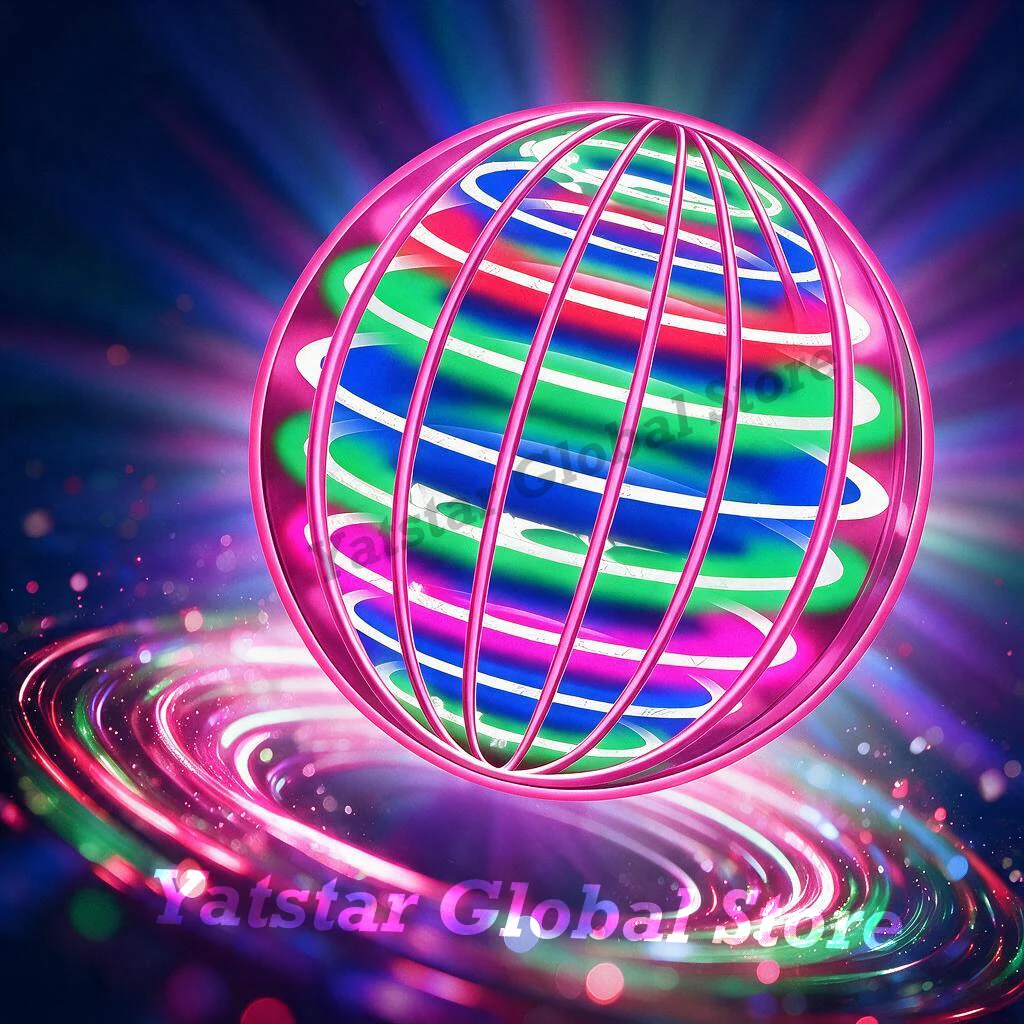 Magic Floating UFO Flying Ball Automatic 360 Spinning Luminous LED Dazzling Lights Fan Game Sports Toy Gift for Teens Adults Fun