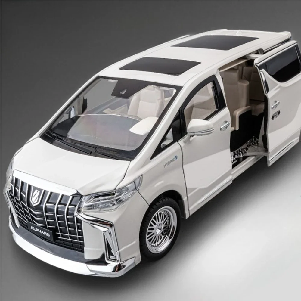 Grote 1:18 Alphard Land Cruiser LC300 SUV Automodel Speelgoed Geluid Licht Schokabsorptie Legering Diecast Modellen Desktop Ornamenten