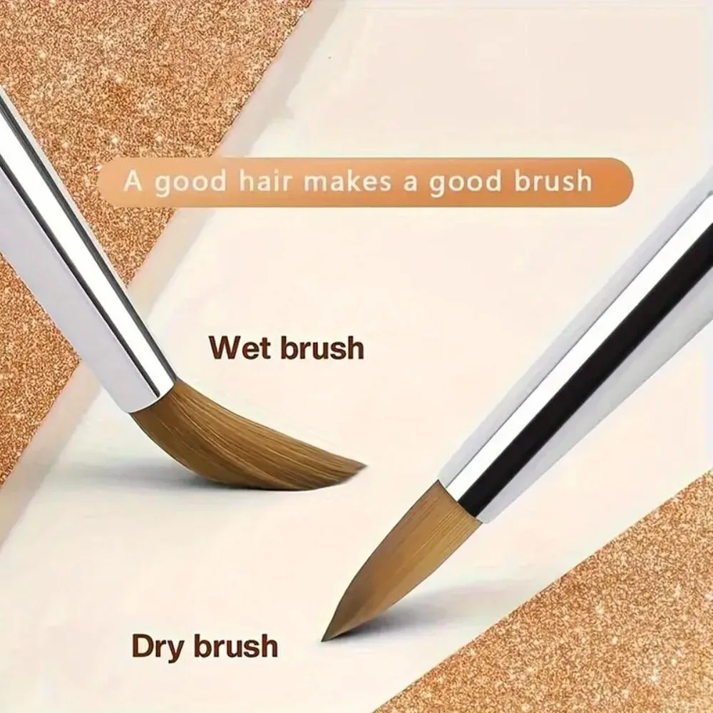 6 sizes 6-12# Acrylic Nail Art Brush UV Gel Builder Carving Pen Wood Handle Manicure Brush Liquid Powder DIY Nail Drawing Tools