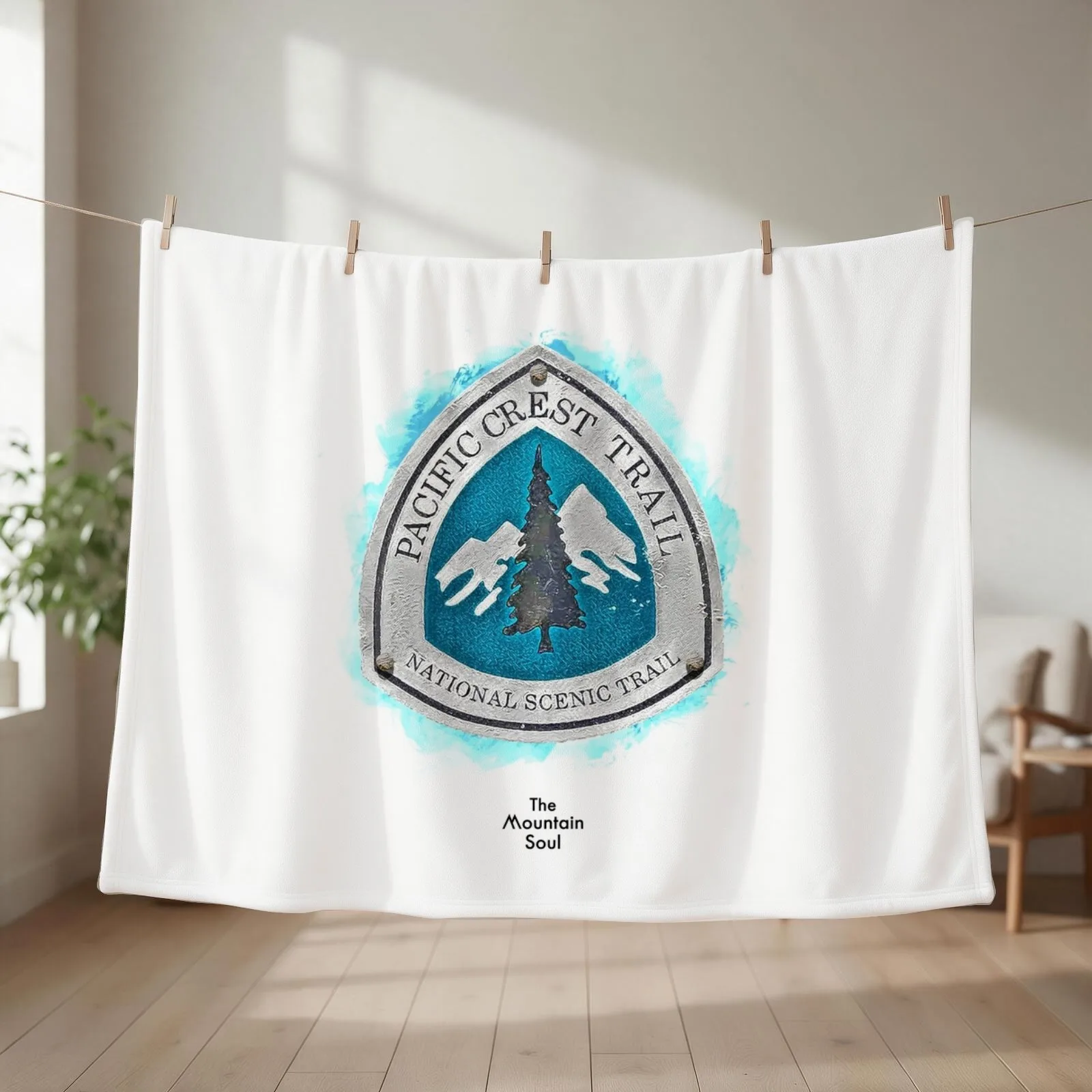 Pacific Crest Trail - PCT Trail Marker Throw Blanket couch cozy soft plush fuzzy picnic outdoor blanket