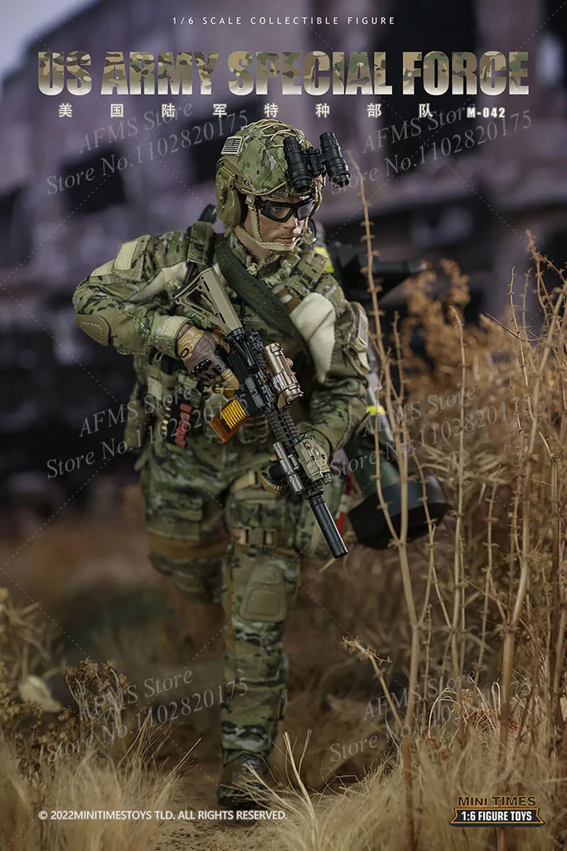 MINITIMES-US陸軍特殊部隊チームのアクションフィギュア、m042、1:6スケール、男子兵士、ブラッドピット、フルセット、12インチ