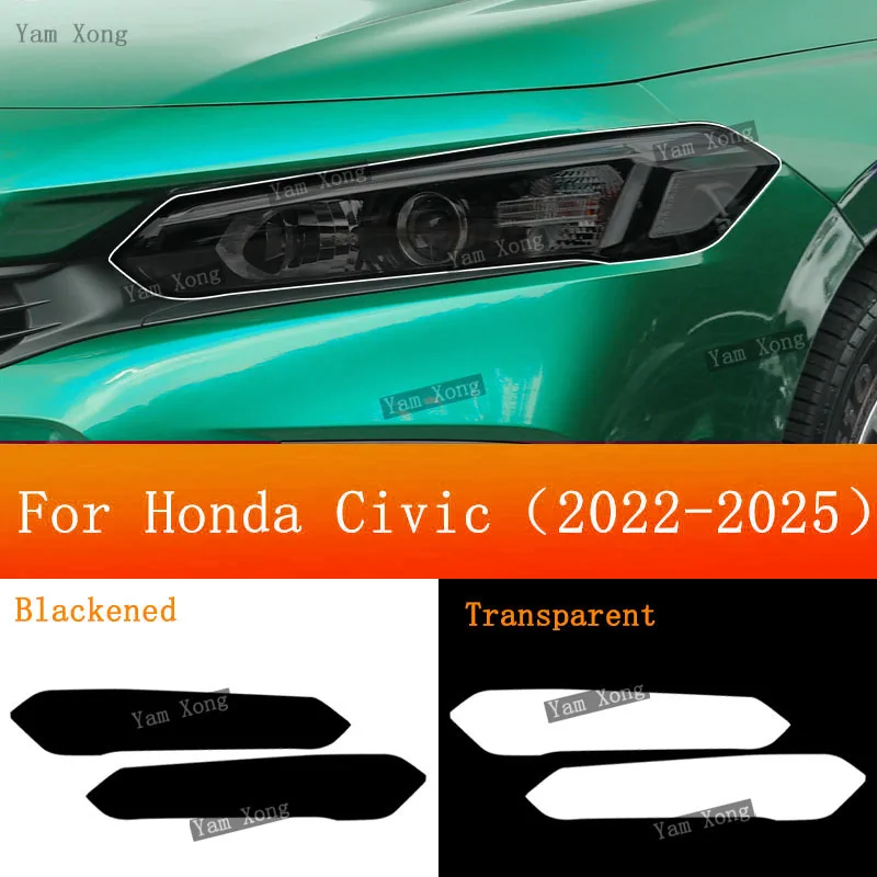 

For Honda Civic 2022-2025 Headlight Protection Film PPF Lens Cover Anti-Scratch UV Shield Easy Installation Front Lamp Guard