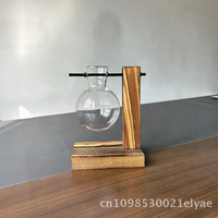 Creative Hydroponic Plant Vase Wooden Frame Transparent Desktop Flower Arranging Container Modern Living Room Home Decor