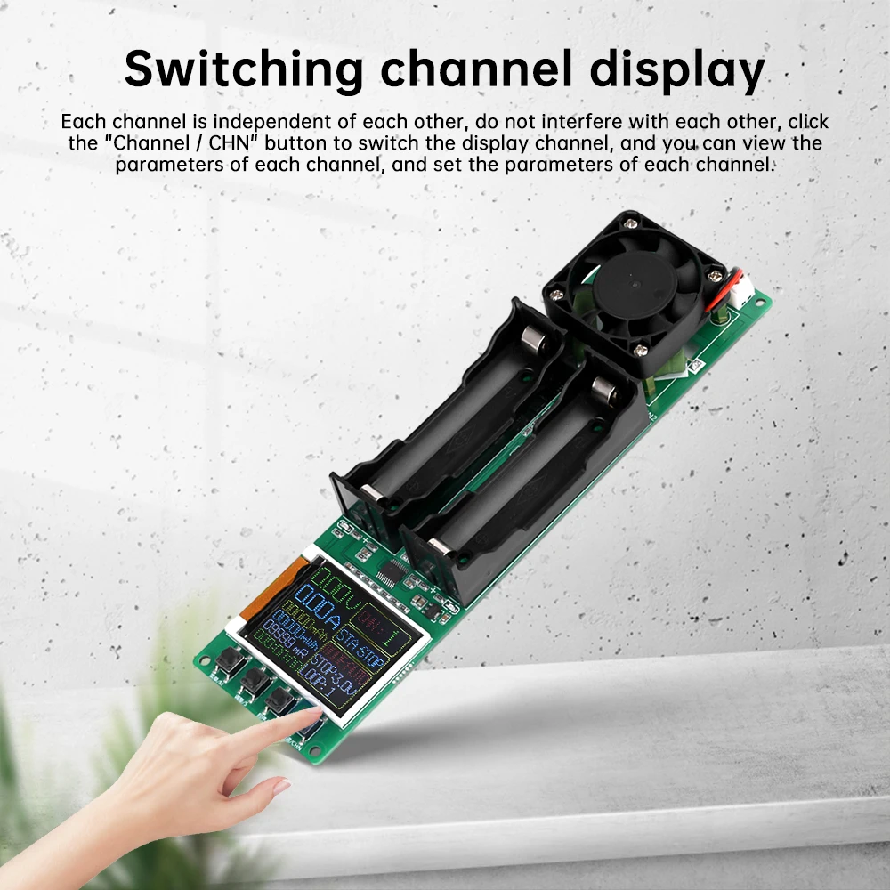 DC 5 V 2 Kanaals 18650 Lithiumbatterij Capaciteit Tester Interne Weerstand Test Module Lading/Ontladen Test met LED display